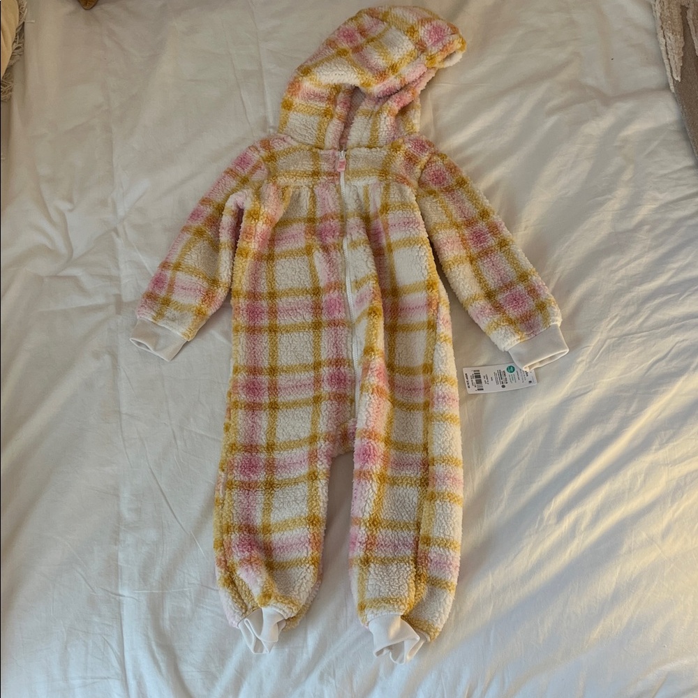 Carter's Pink and Yellow Plaid Baby Onesie